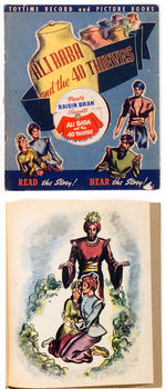 "ALI BABA AND THE 40 THIEVES" POST'S RAISIN BRAN RECORD AND PICTURE BOOK.