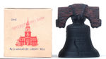 "MINIATURE LIBERTY BELL" BOXED CAST IRON BANK.