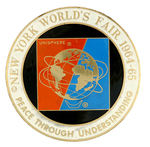 NYWF 1964-65 RARE LARGE OFFICIAL LOGO BRASS PIN.