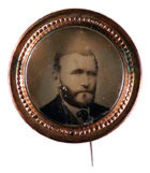 GRANT CIVILIAN PHOTO UNDER GLASS 1872 BRASS SHELL PIN.