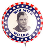 "WIN WITH WILLKIE" 1.25".