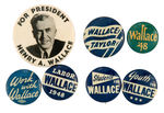 HENRY WALLACE 1948 PORTRAIT AND NAME BUTTONS.