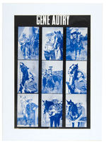 GENE AUTRY EXHIBIT CARD VENDING MACHINE DISPLAY SHEET.