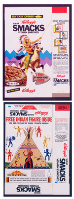 "KELLOGG'S SUGAR SMACKS" CEREAL BOX W/"FREE INDIAN FIGURE."