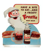 "FROSTIE ROOT BEER" DIE-CUT EASEL BACK SIGN.