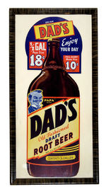 "DAD'S ROOT BEER" DIE-CUT STORE SIGN FRAMED.