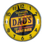 DAD'S ROOT BEER LIGHTED CLOCK.