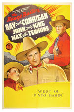 THE RANGE BUSTERS "WEST OF THE PINTO BASIN" ONE-SHEET MOVIE POSTER.