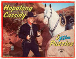 "HOPALONG CASSIDY 3 FILM PUZZLES" BOXED SET AND TRAY PUZZLE.