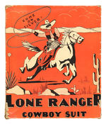 EARLY LONE RANGER BOXED COSTUME WITH ORIGINAL ART.