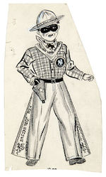 EARLY LONE RANGER BOXED COSTUME WITH ORIGINAL ART.