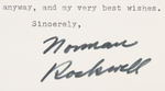 NORMAN ROCKWELL SIGNED LETTER ON PERSONAL STATIONERY.