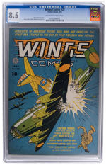 "WINGS COMICS" #20 APRIL 1942 CGC 8.5 OFF-WHITE TO WHITE PAGES.