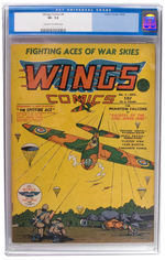 "WINGS COMICS" #4 DECEMBER 1940 CGC 7.5 CREAM TO OFF-WHITE PAGES.