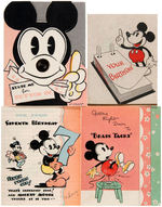 MICKEY MOUSE 1930s BIRTHDAY CARD LOT.