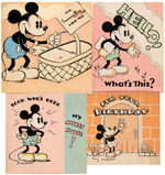 MICKEY MOUSE 1930s BIRTHDAY CARD LOT.