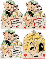 THREE LITTLE PIGS GREETING CARD LOT.