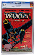 "WINGS COMICS" #5 JANUARY 1941 CGC 4.5 CREAM TO OFF-WHITE PAGES.