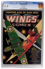 "WINGS COMICS" #6 FEBRUARY 1941 CGC 6.0 OFF-WHITE PAGES.