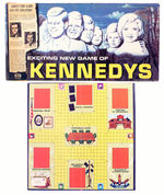 "THE KENNEDYS" BOARD GAME W/ORIGINAL CARDBOARD BAND STILL INTACT ON LID.