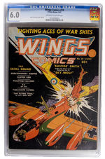 "WINGS COMICS" #10 JUNE 1941 CGC 6.0 OFF-WHITE TO WHITE PAGES.