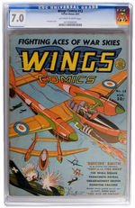 "WINGS COMICS" #12 AUGUST 1941 CGC 7.0 OFF-WHITE TO WHITE PAGES.