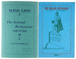 NYWF 1939-40 MENU LOT.