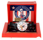 "LESTER MADDOX" WRISTWATCH W/SIGNED DISPLAY CASE BY WESTCLOX.