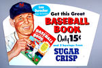 "LEO DUROCHER" UNUSED BASEBALL BOOK SUGAR CRISP PREMIUM STORE DISPLAY.