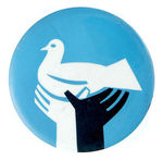 OFFICIAL EMBLEM FOR APRIL 27, 1968 PEACE MARCH BUTTON.