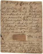 RARE FRAGMENT OF GEORGE WASHINGTON'S ORIGINAL COFFIN AFFIXED TO THIN BOARD WITH WRITTEN HISTORY.