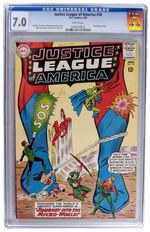 "JUSTICE LEAGUE OF AMERICA" #18 MARCH 1963 CGC 7.0 WHITE PAGES.