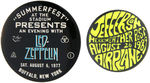 LED-ZEPPELIN AND JEFFERSON AIRPLANE PAIR OF 1977 AND 1989 CONCERT BUTTONS.
