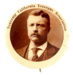 THEODORE ROOSEVELT RARE CALIFORNIA REAL PHOTO BUTTON.