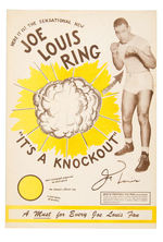 "HERE IT IS!  THE SENSATIONAL NEW JOE LOUIS RING IT'S A KNOCKOUT" STORE SIGN.