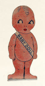 "BABY DOLL" LIKELY CRACKER JACK LITHO TIN STAND-UP.