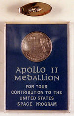 "APOLLO 11" MEDALLION AND TIE CLIP.