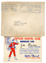 “WHIZ COMICS/FAWCETT CAPTAIN MARVEL CLUB” CARD CIRCA 1942 WITH ENVELOPE.