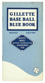 "GILLETTE BASEBALL BLUE BOOK POCKET EDITION" FOR 1916.