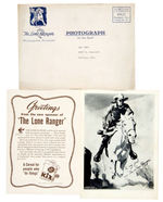 “THE LONE RANGER” PREMIUM PHOTO AND “GREETINGS” LETTER FROM NEW SPONSOR.