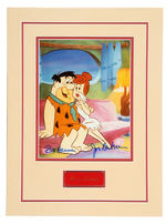 BILL HANNA/JOE BARBERA SIGNED AND MATTED FLINTSTONES PHOTO.