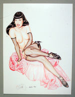 BETTIE PAGE "BANNED IN BOSTON" PRINT SIGNED BY PAGE AND ARTIST OLIVIA.