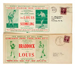 JOE LOUIS/MAX SCHMELING/JAMES J. BRADDOCK PROMOTIONAL ENVELOPES.