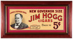 "JIM HOGG CIGARS/OLD HUNDRED CIGARS" ADVERTISING SIGN FRAMED PAIR.