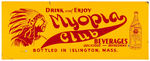 1920s "MYOPIA CLUB GINGER ALE" LARGE PAINTED TIN SIGN W/NATIVE AMERICAN.