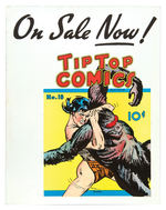 "TIP TOP COMICS" COMIC BOOK DISPLAY SIGN FEATURING TARZAN.