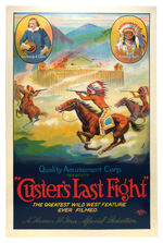 "CUSTER'S LAST FIGHT" LINEN-MOUNTED MOVIE POSTER.