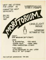 NEW YORK CITY "VIETNAM MORATORIUM" HANDBILL.