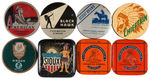 LOT OF EIGHT TYPEWRITER RIBBON TINS WITH NATIVE AMERICAN GRAPHICS.