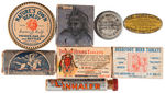 13 PIECE PATENT MEDICINE LOT W/NATIVE AMERICAN GRAPHICS/TEXT.